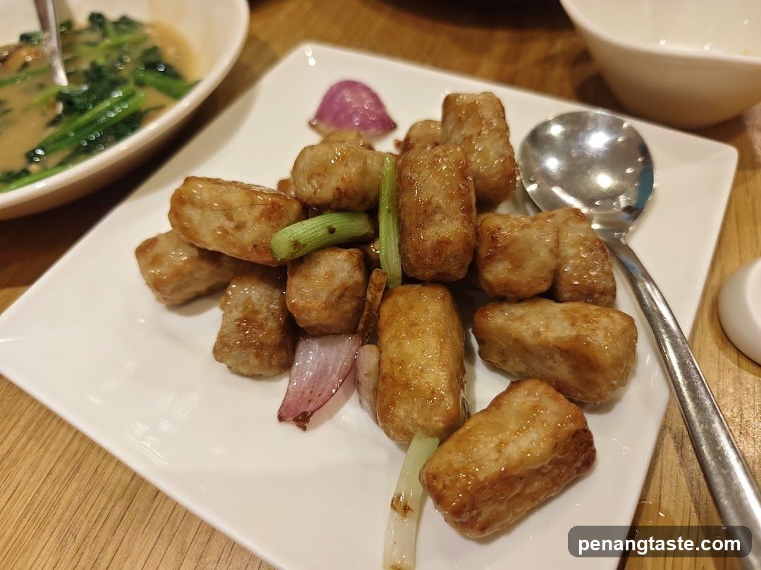 Fried Meat Bites with Onion and Scallions