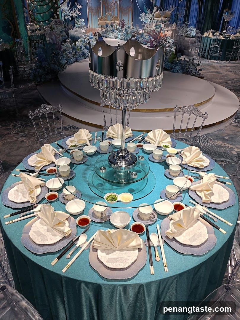 Elegant Table Setting with Crown Chandelier