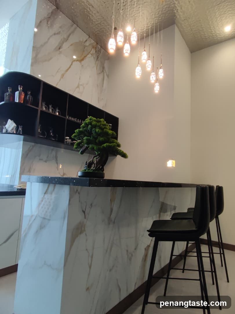 Bar area with decorative elements