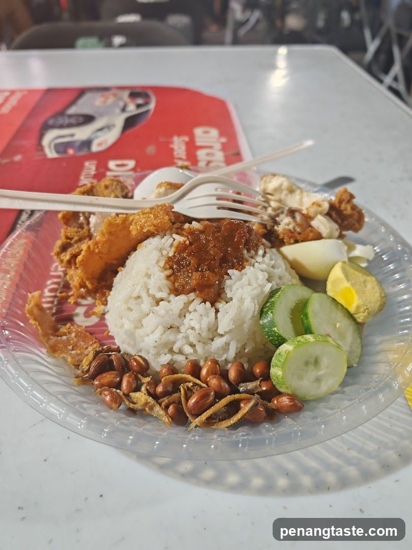 Nasi Lemak with Fried Chicken