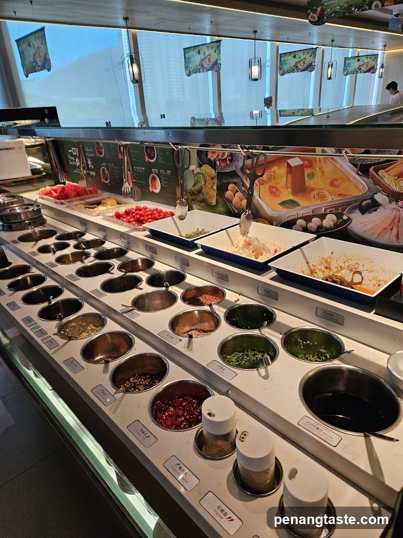 Buffet with various ingredients