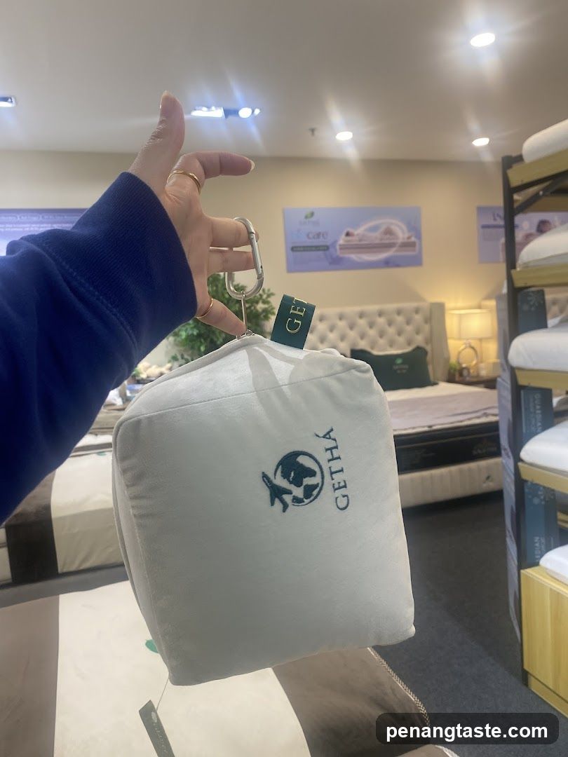 Pillow with brand logo