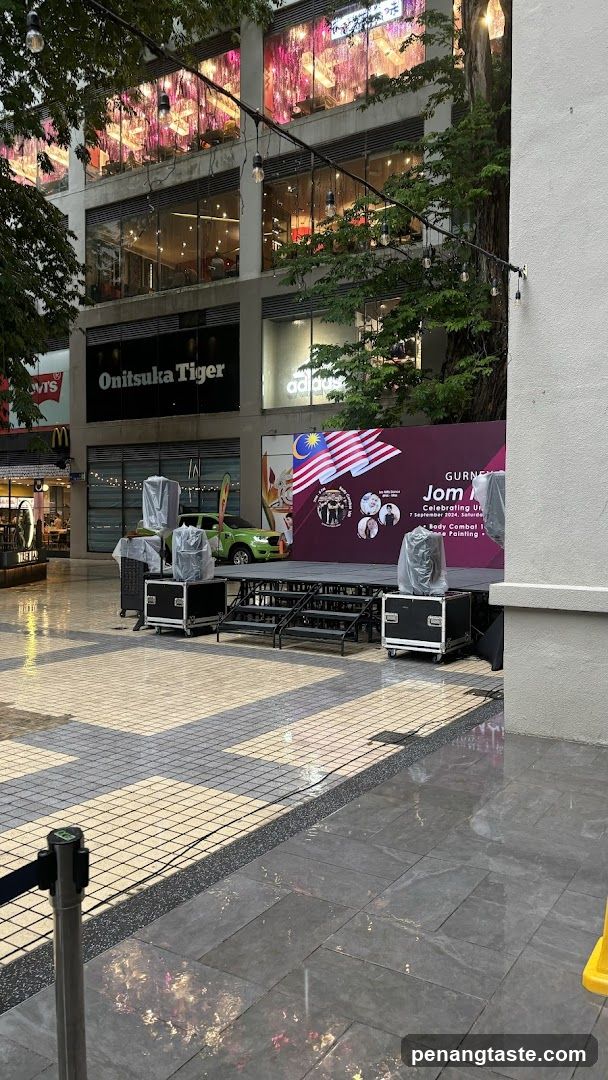 Outdoor Stage Setup with Storefronts