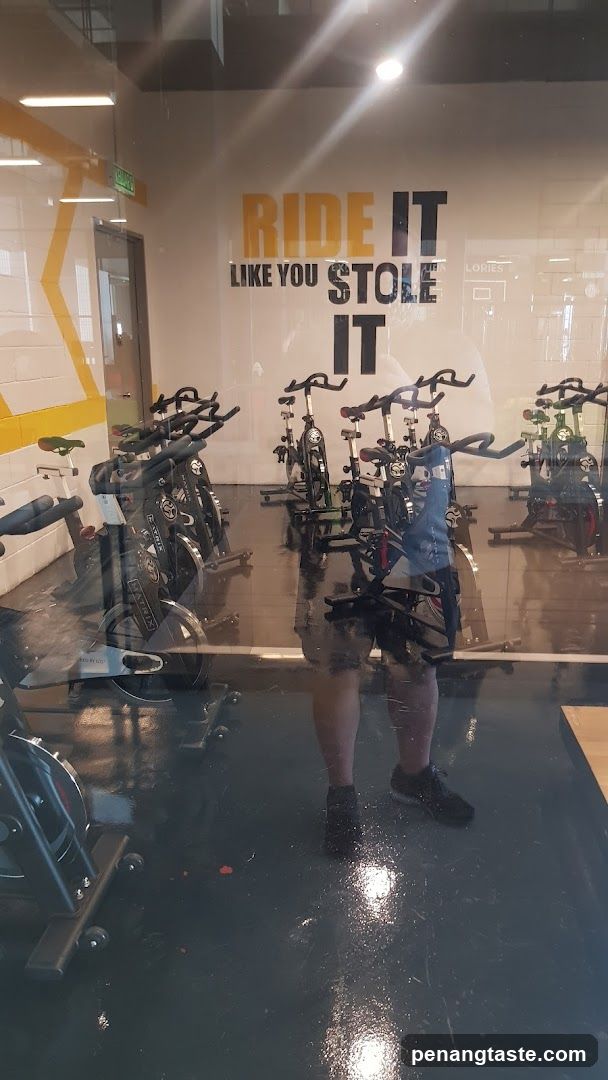 Spinning studio with motivational text