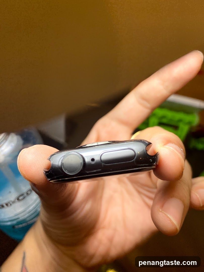 Close-up of a smartwatch side