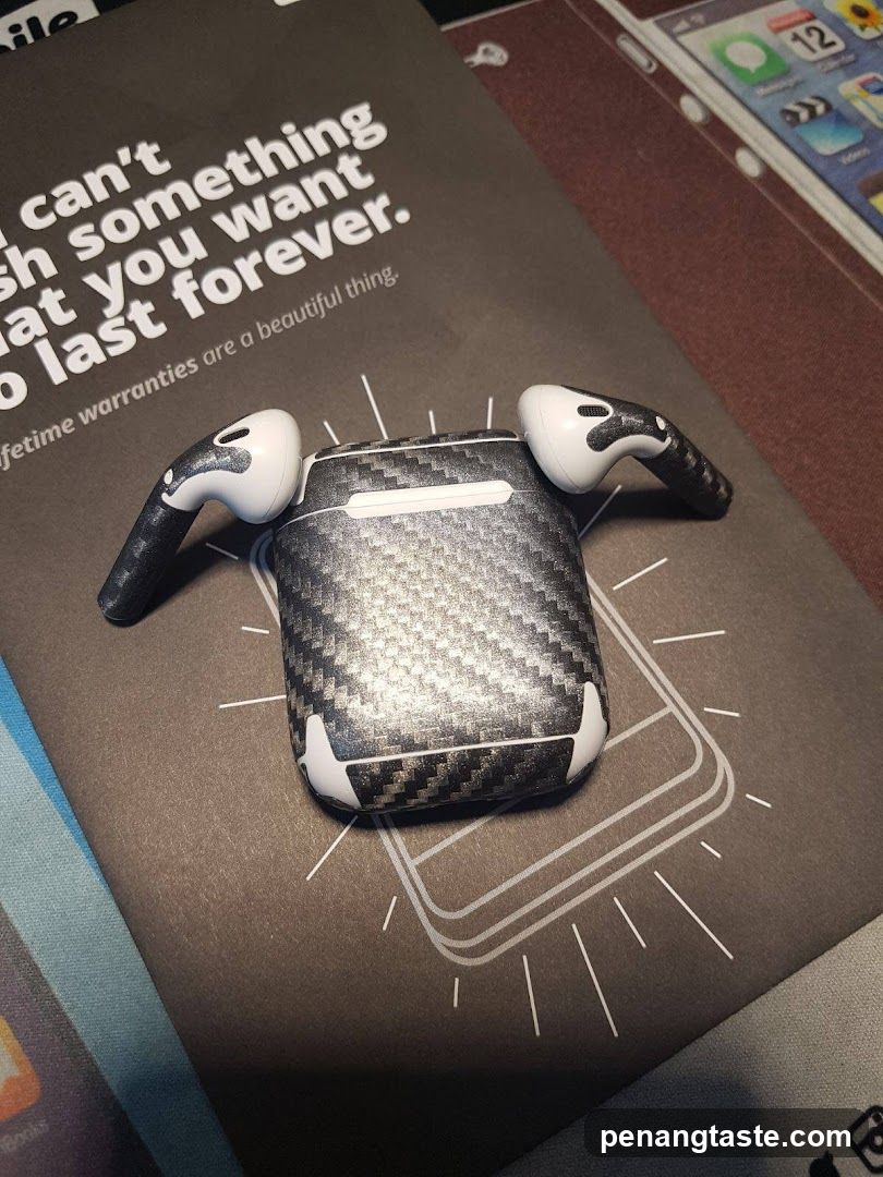 AirPods with Carbon Fiber Skin