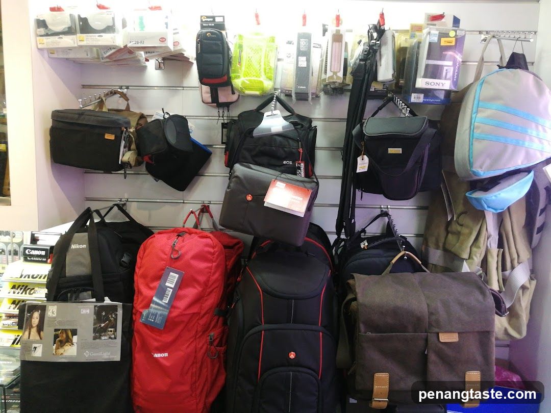 Camera Bags and Accessories Display