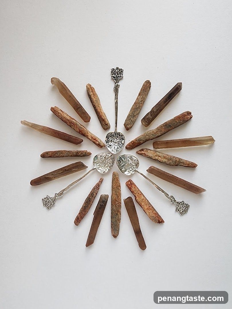 Decorative Arrangement of Crystals and Spoons