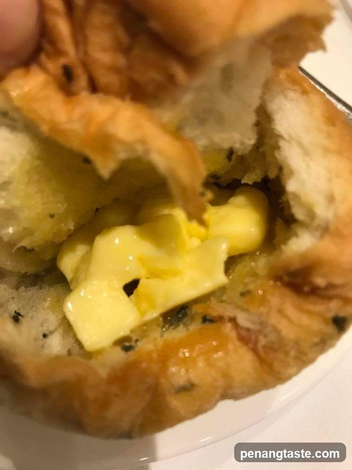 Close-up of a pastry with butter
