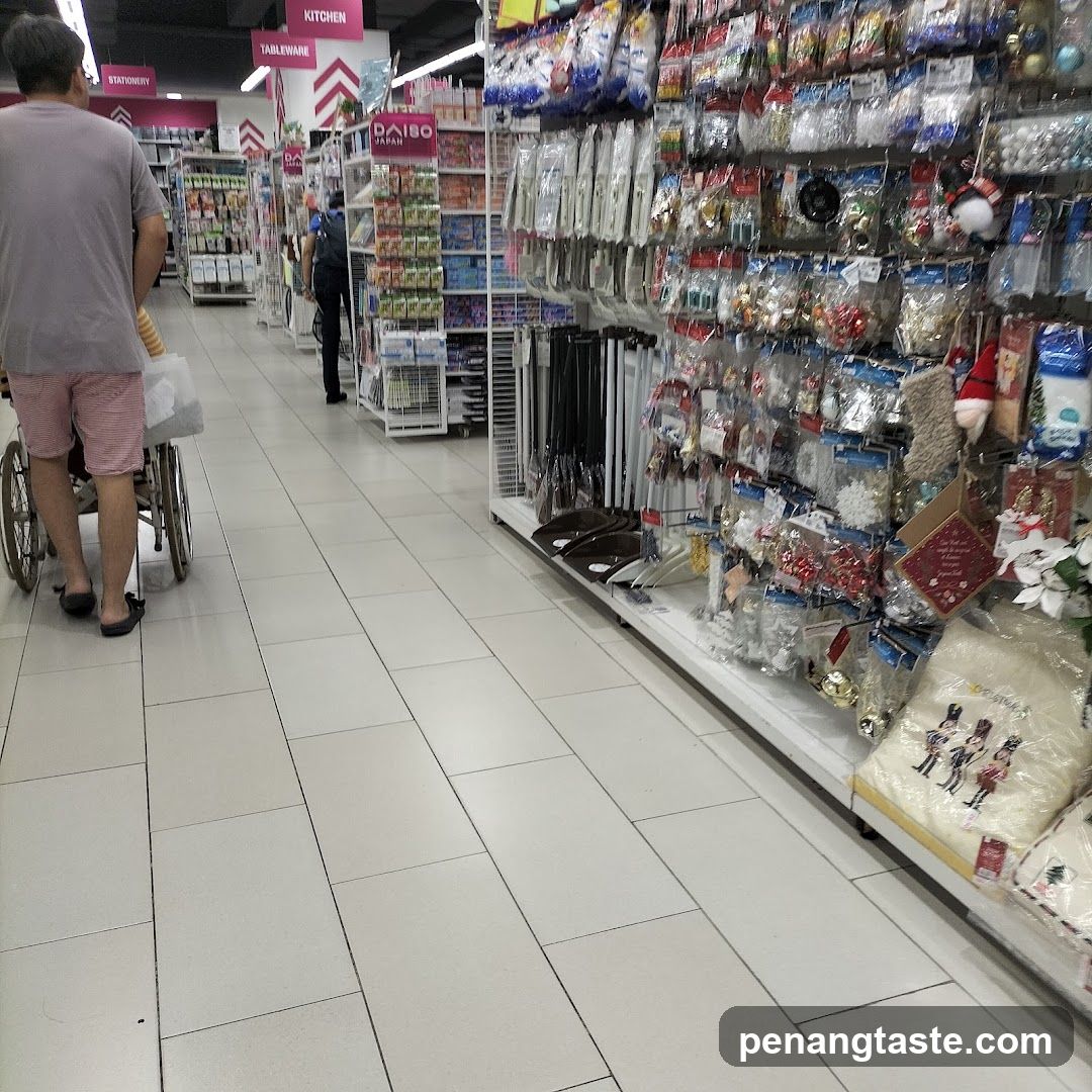 Aisle in a store with merchandise
