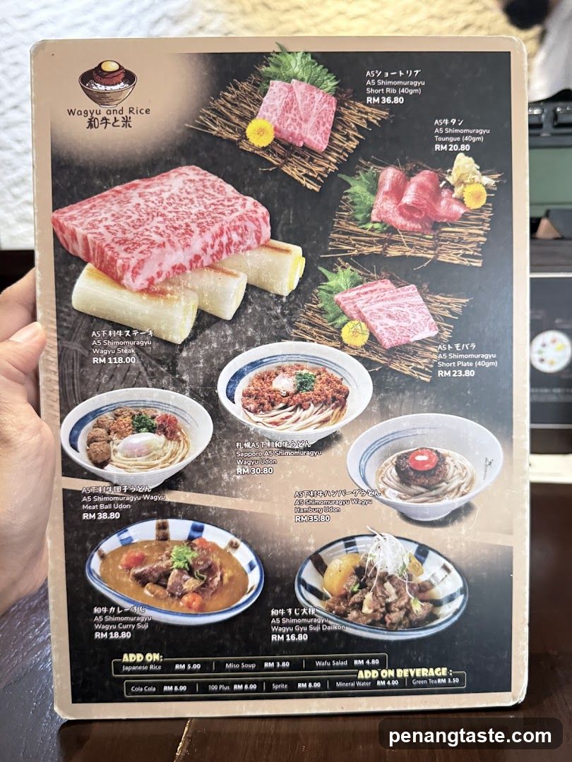 Wagyu and Rice Menu