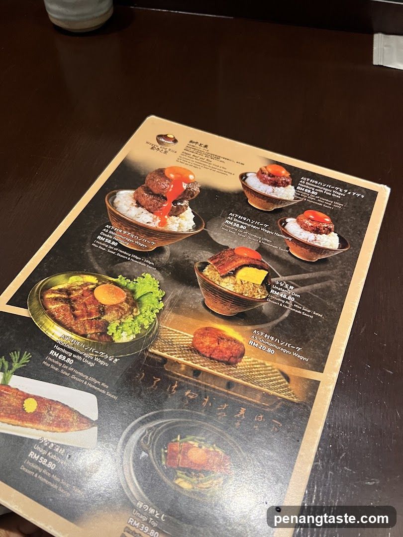 Wagyu and Rice Menu