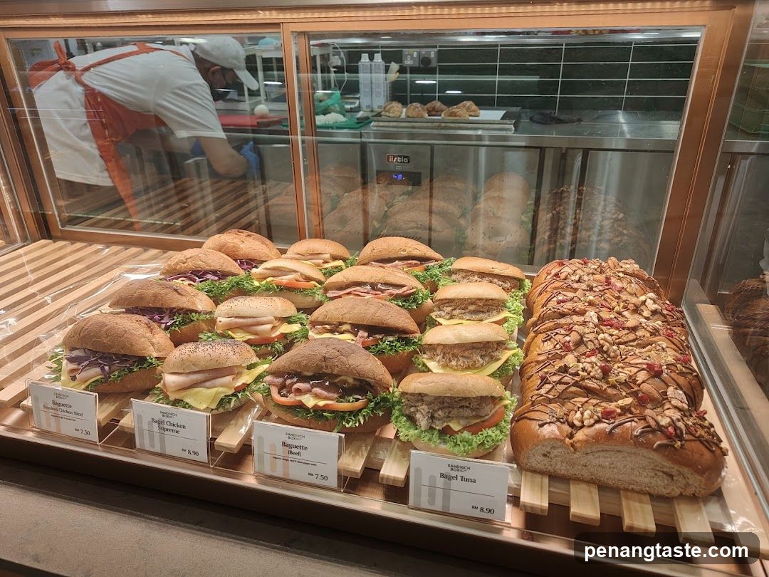 Sandwiches and Bread Display
