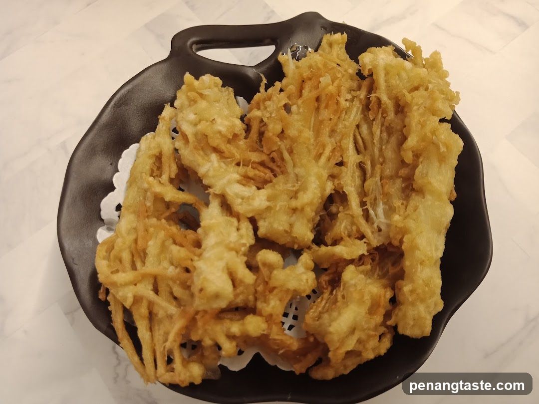 Fried Enoki Mushrooms