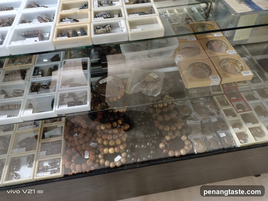 Display Case with Beads and Bracelets