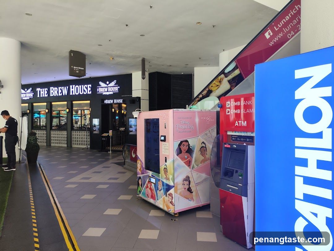 Brew House Entrance with ATM and Vending Machine