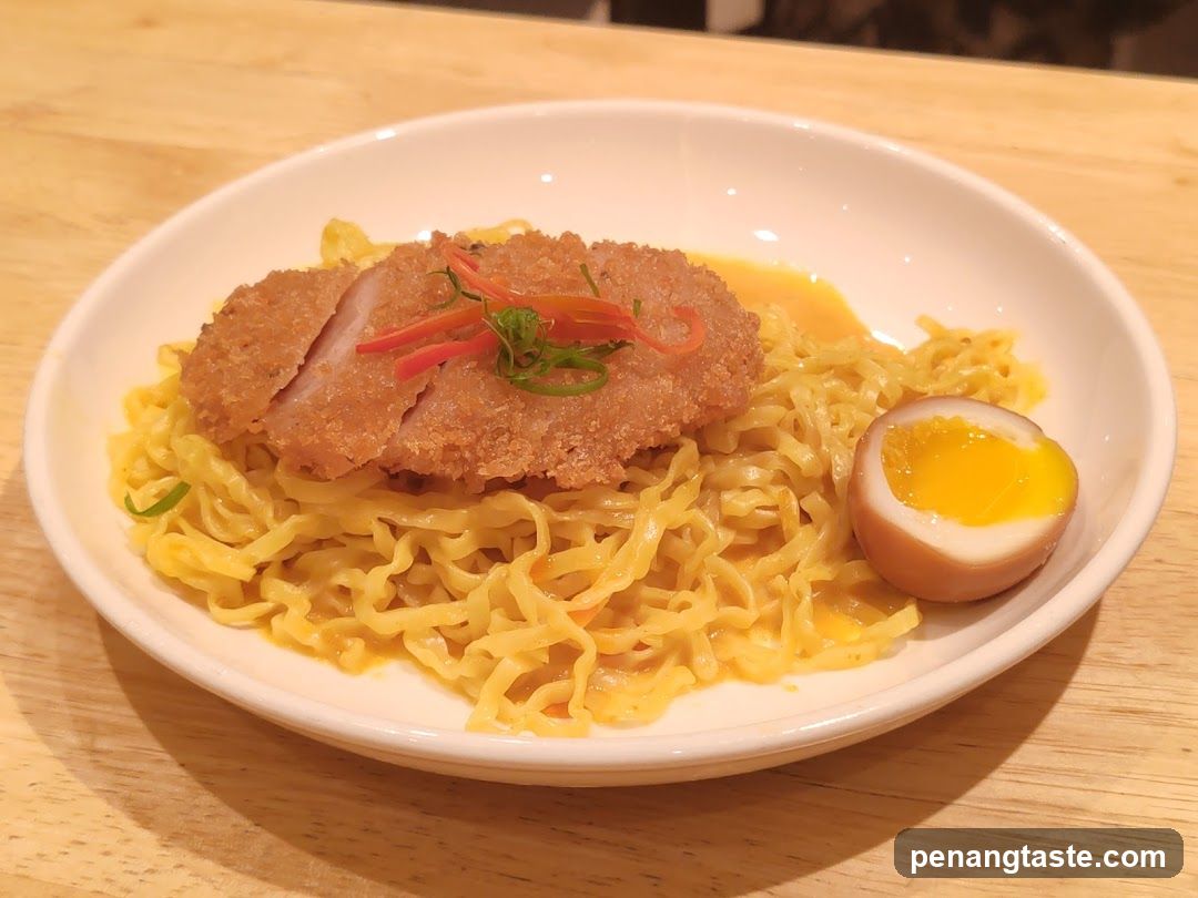 Noodle Dish with Fried Pork and Egg