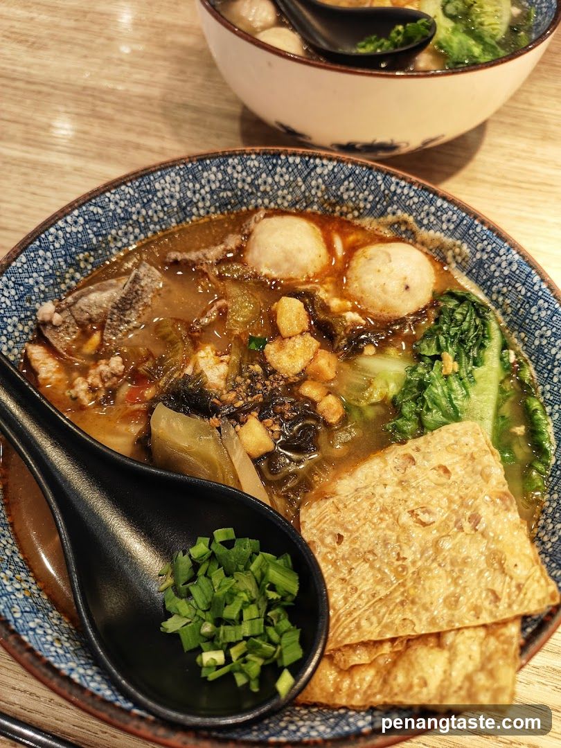 Noodle Soup with Meatballs and Vegetables