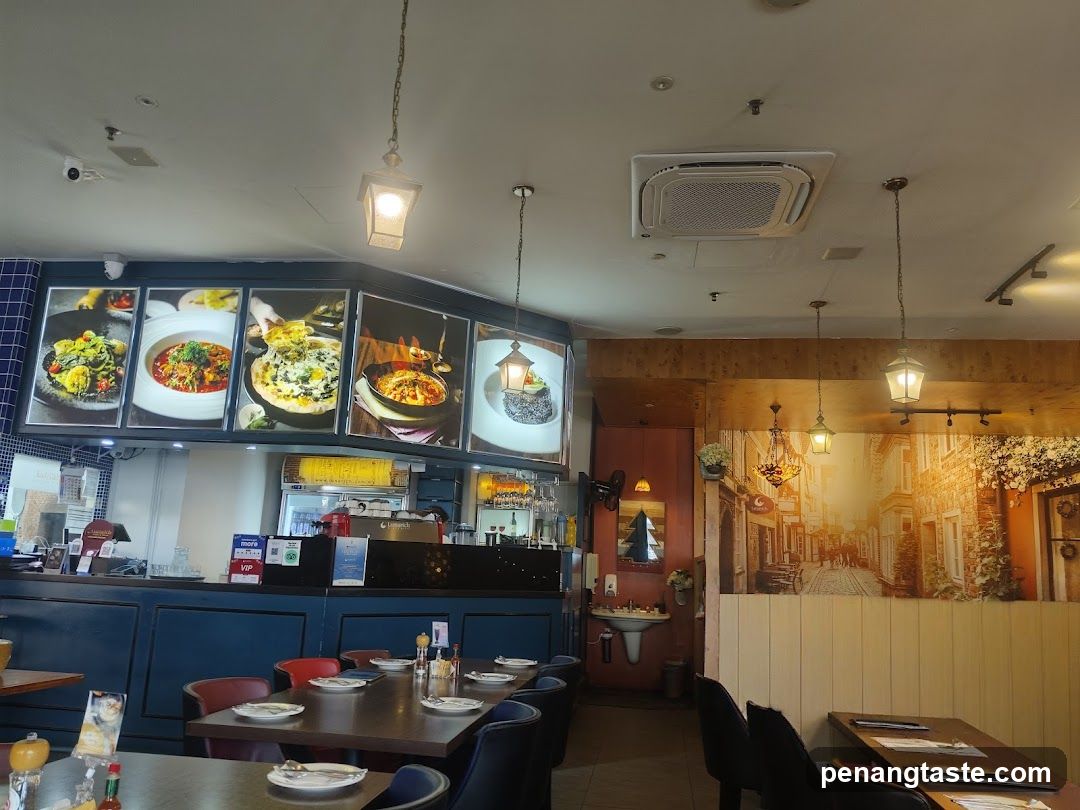 Restaurant Interior with Food Displays
