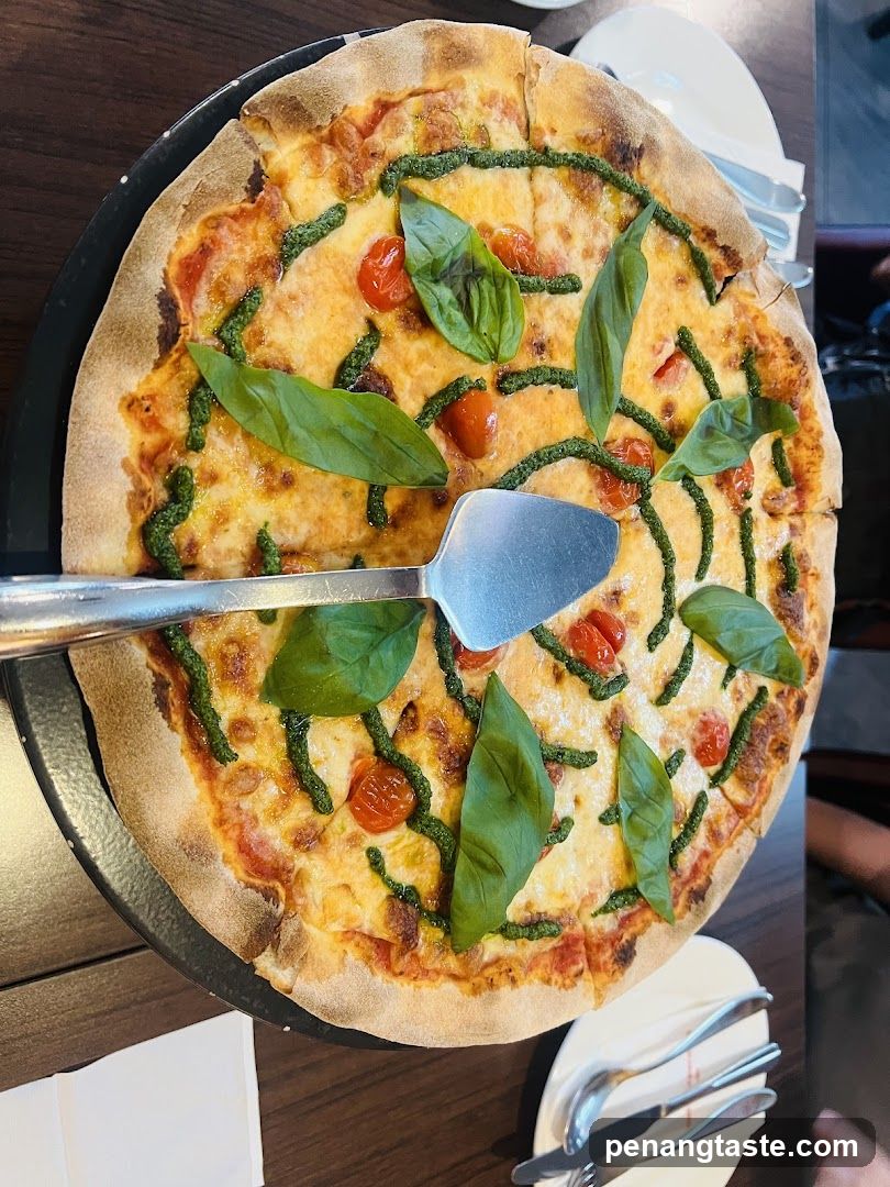 Pizza with Pesto and Cherry Tomatoes