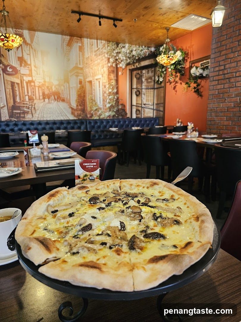 Restaurant Interior with Pizza