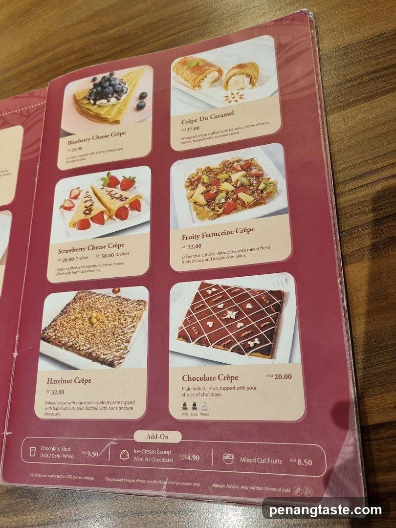 Crepe Menu