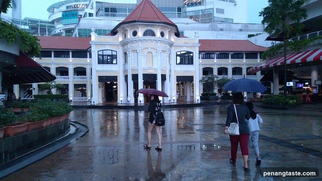 Rainy day at a shopping complex