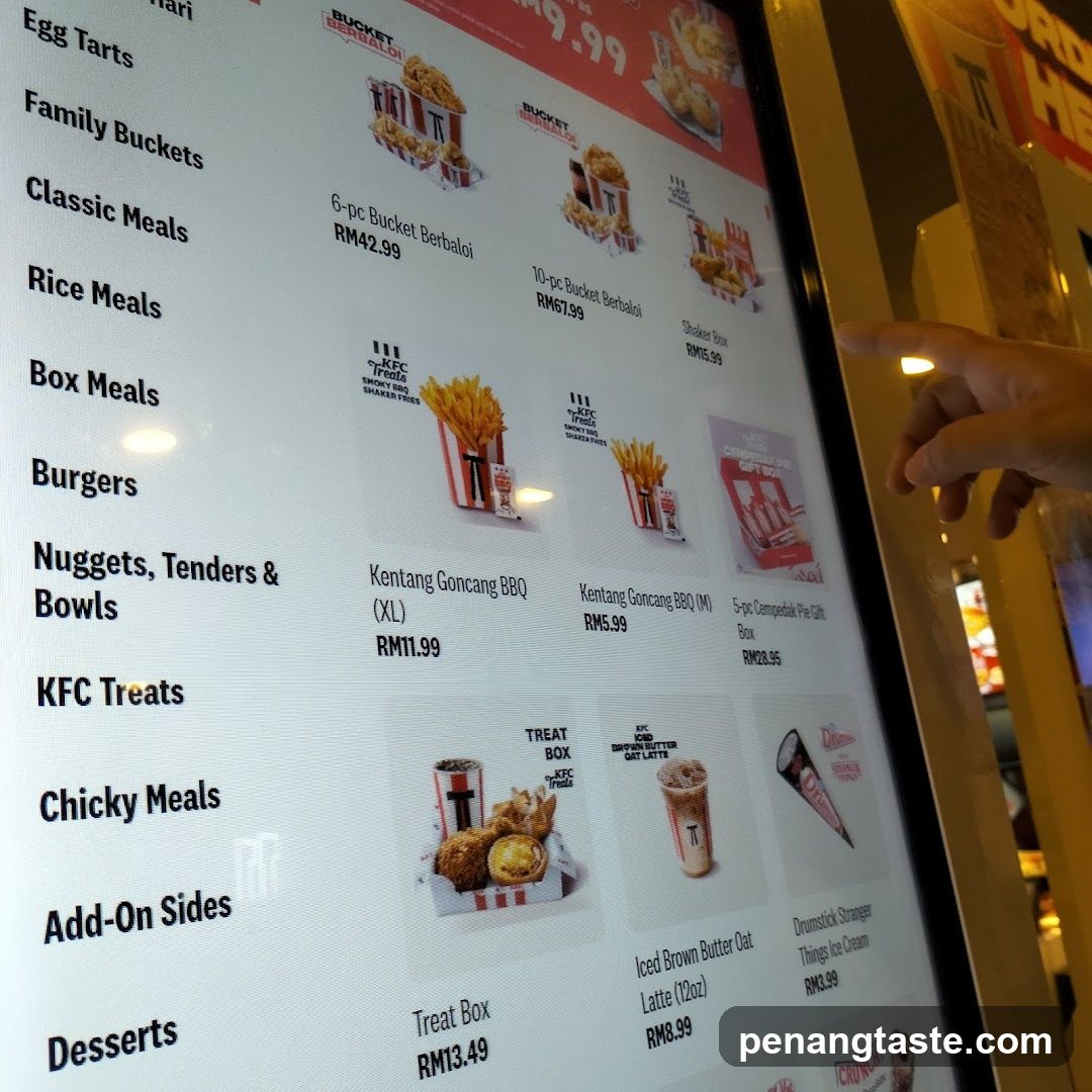 KFC Menu Display