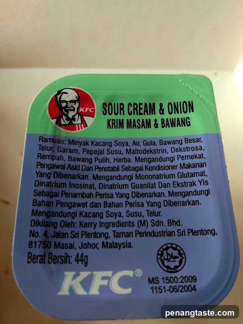 KFC Sour Cream & Onion Sauce Packet