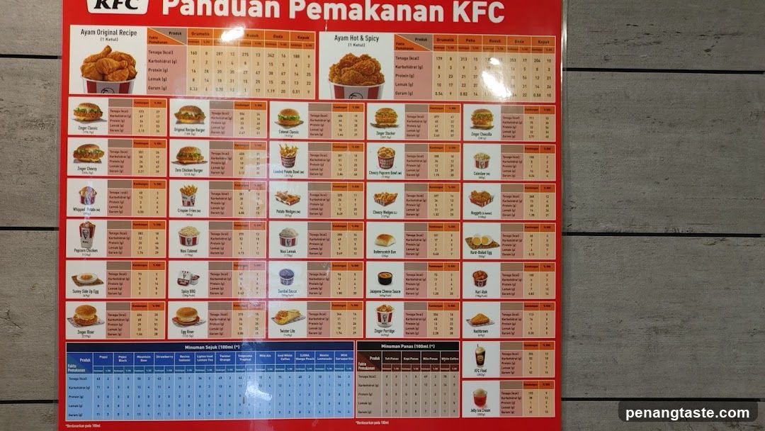 KFC Menu Board in Bahasa Indonesia
