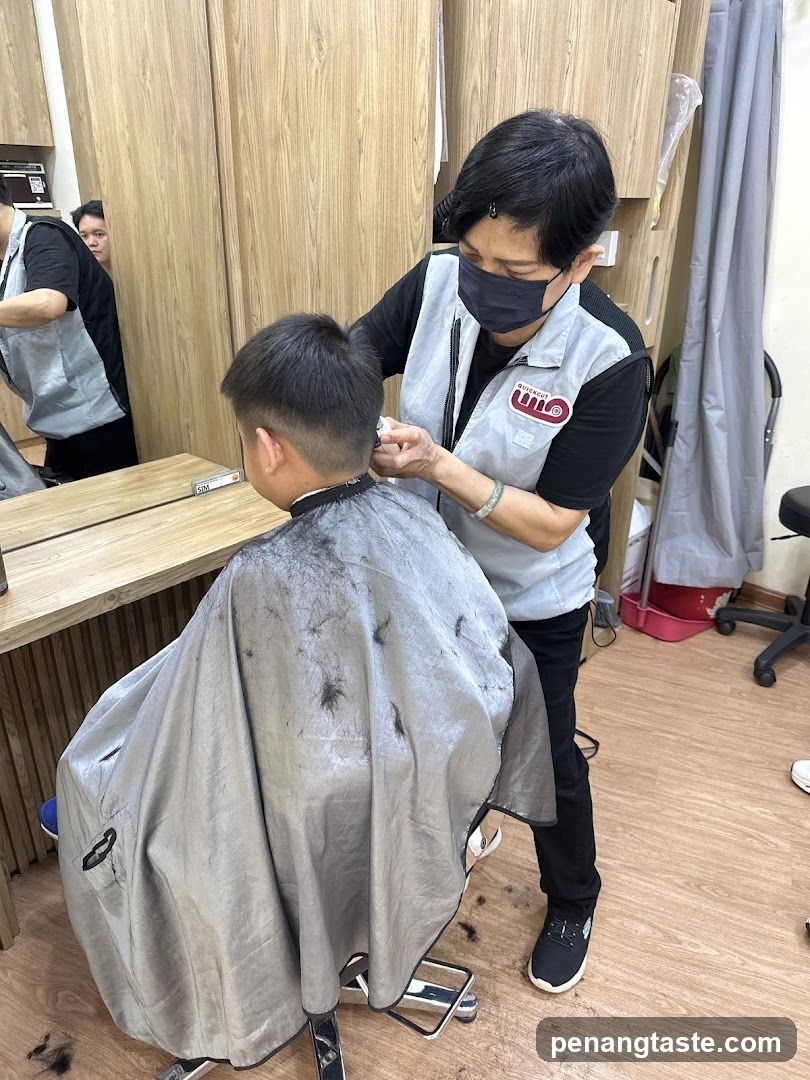 Haircut in Progress