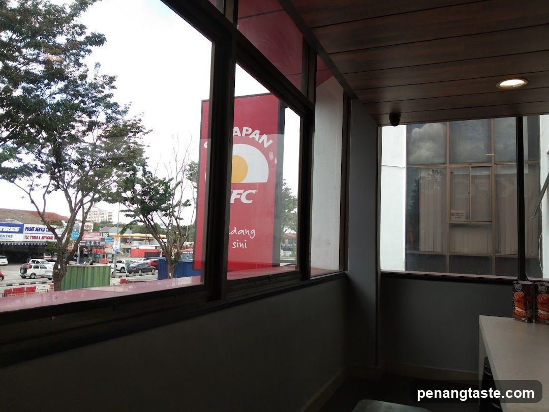 Interior view from a restaurant window