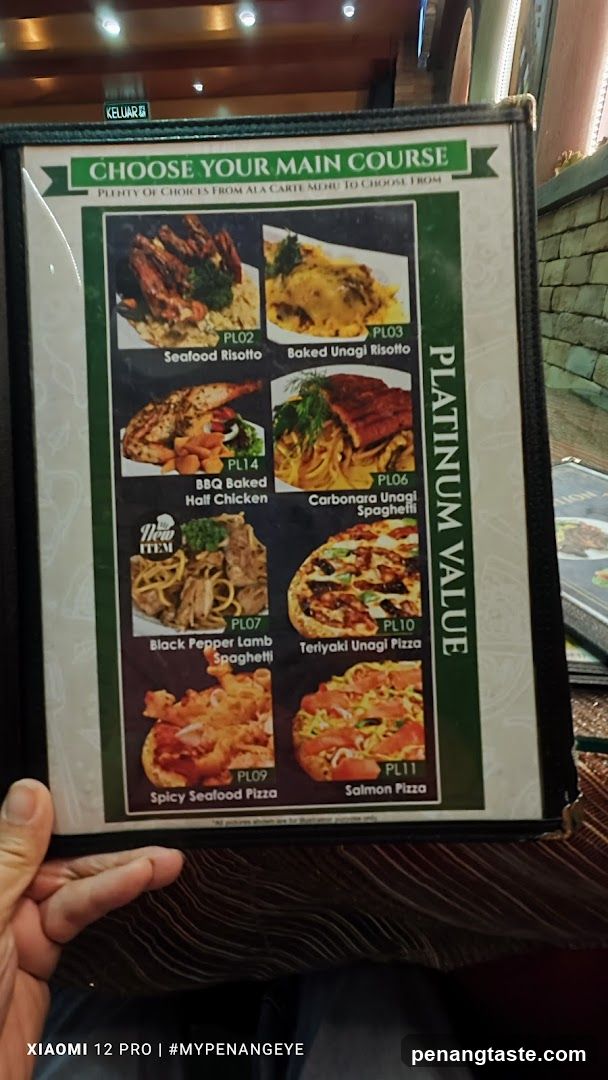 Platinum Value Main Course Menu