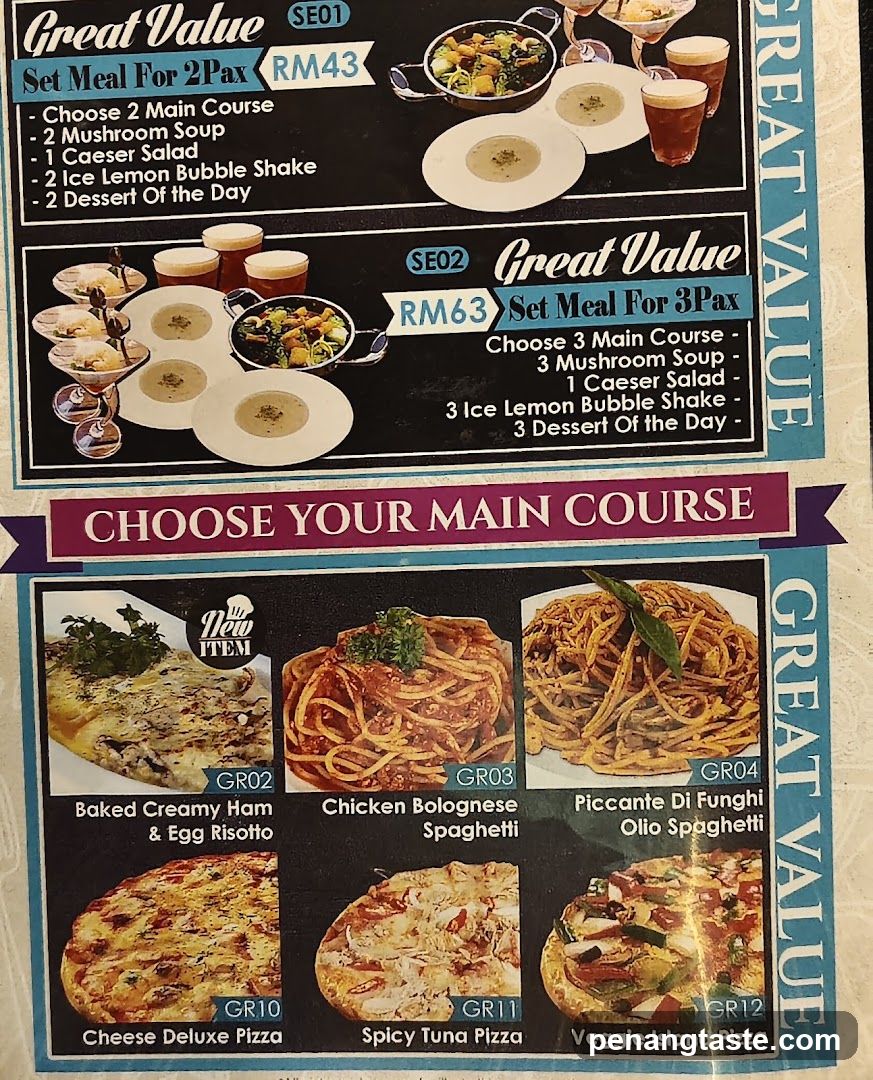 Great Value Set Meals and Main Course Selection