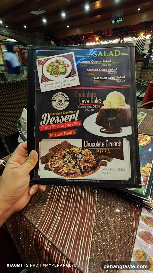 Pizzaiola Signature Dessert Menu