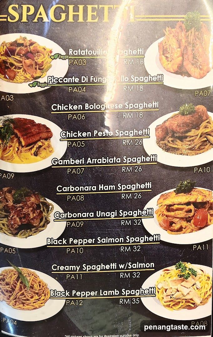 Spaghetti Menu