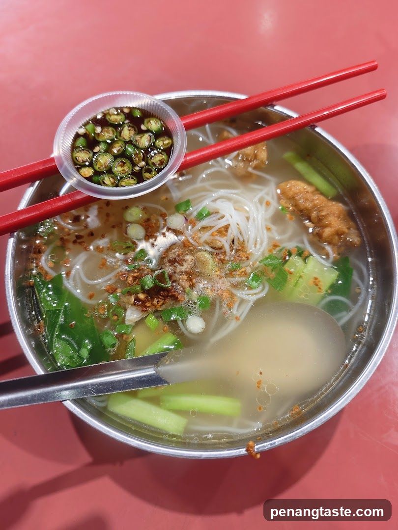 Noodle Soup with Chili Dip