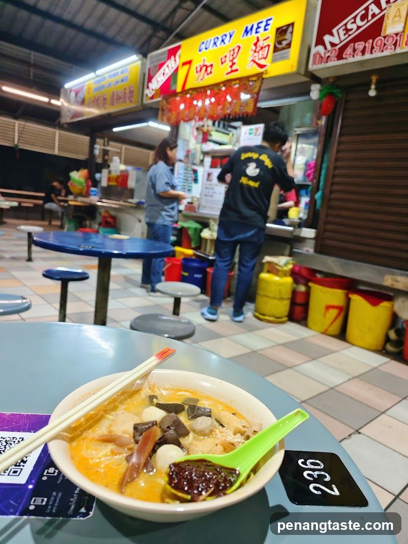 Food stall interior with curry mee