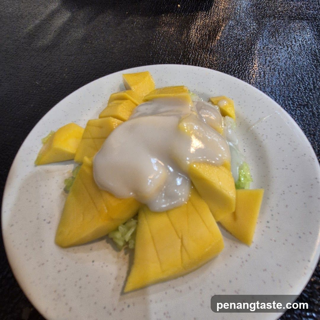 Mango dessert on plate