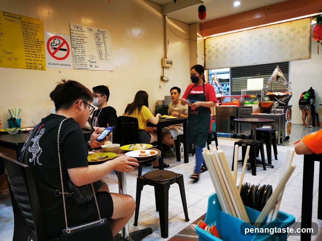 Interior of Thai food restaurant