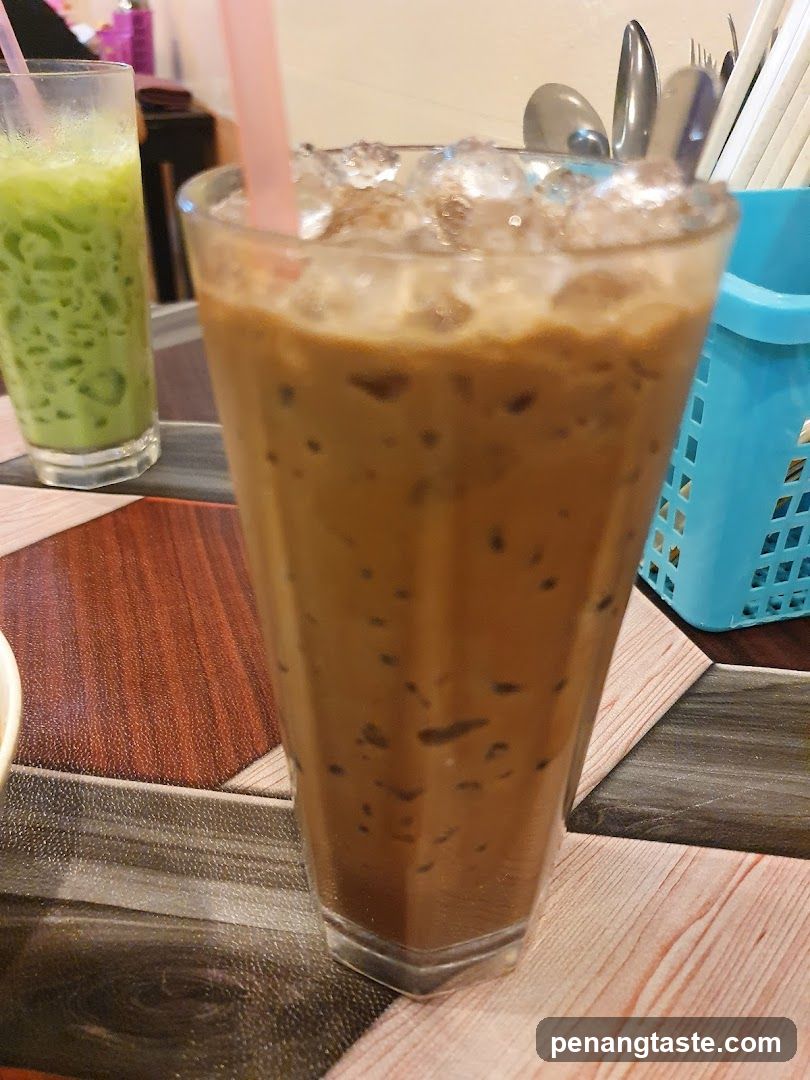 Iced beverage at café