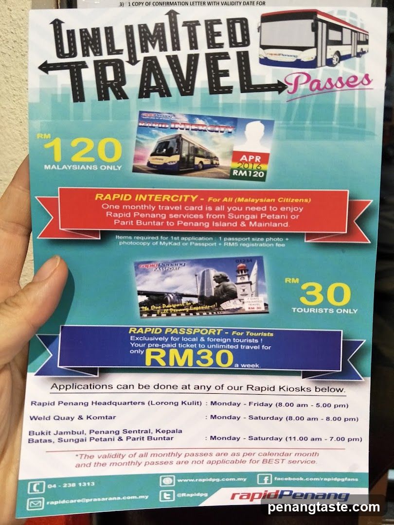 Rapid Penang Unlimited Travel Passes Flyer