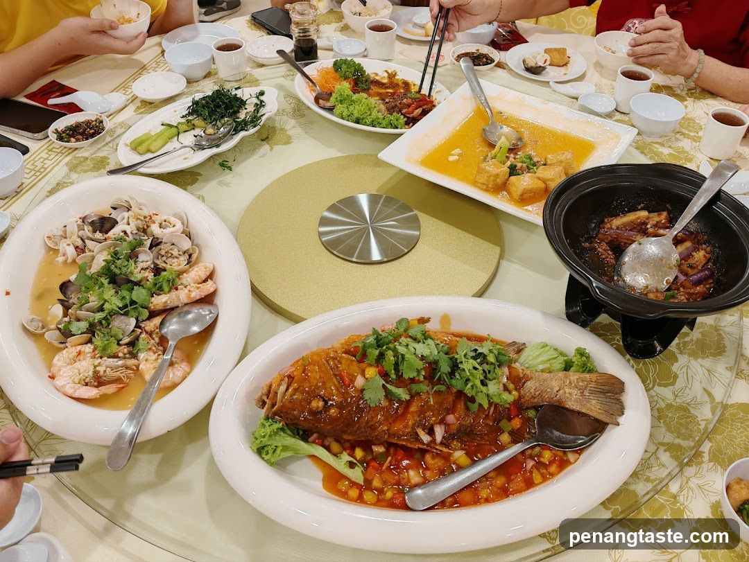 Dining Table with Chinese Cuisine