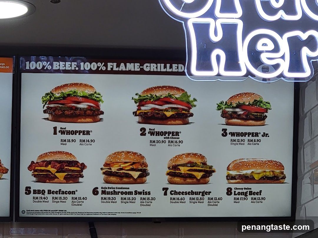 Burger Menu Display