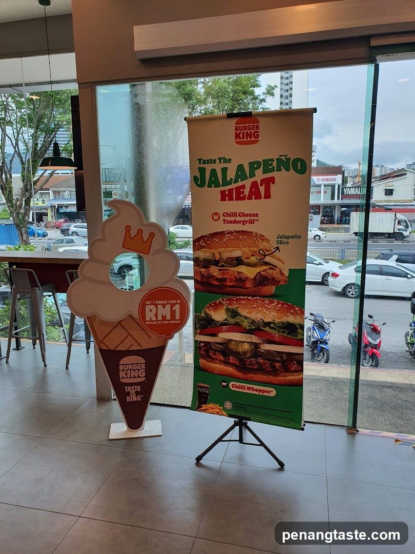 Burger King promotional display inside restaurant