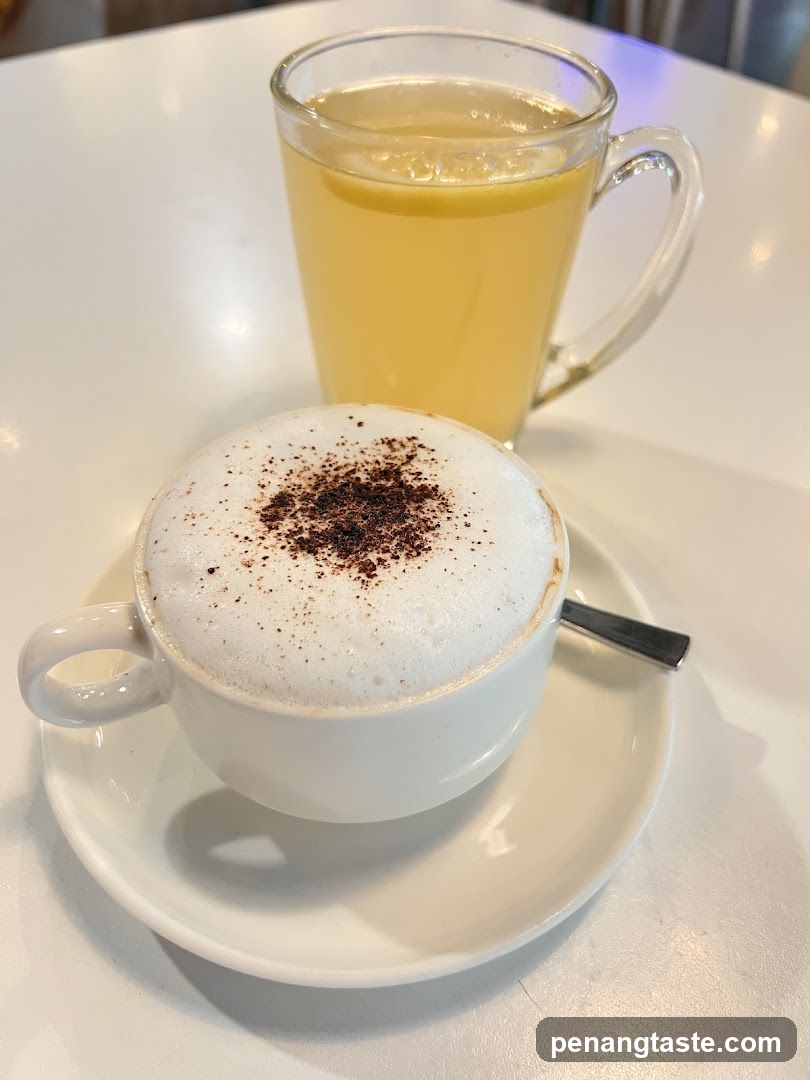 Coffee and beverage on table
