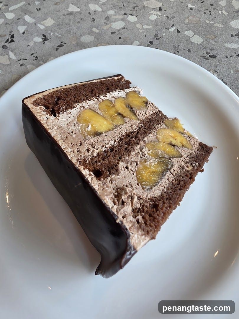 Chocolate Banana Cake Slice