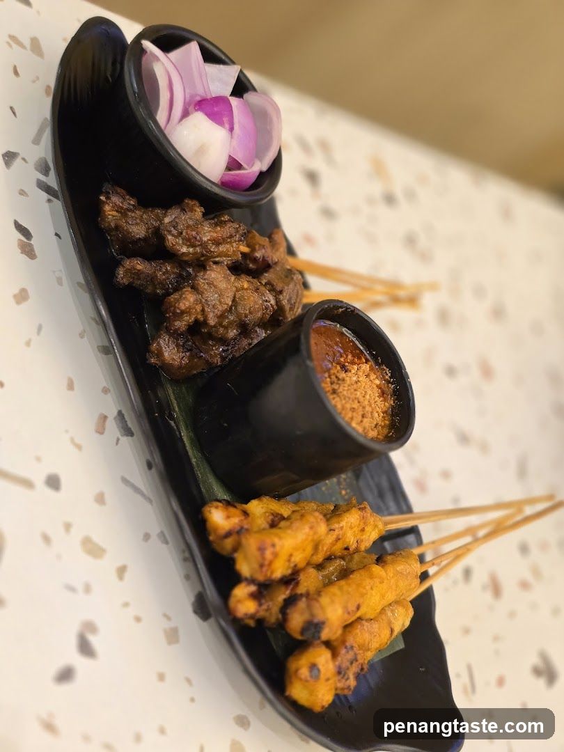 Sate Skewers with Sauce and Onions