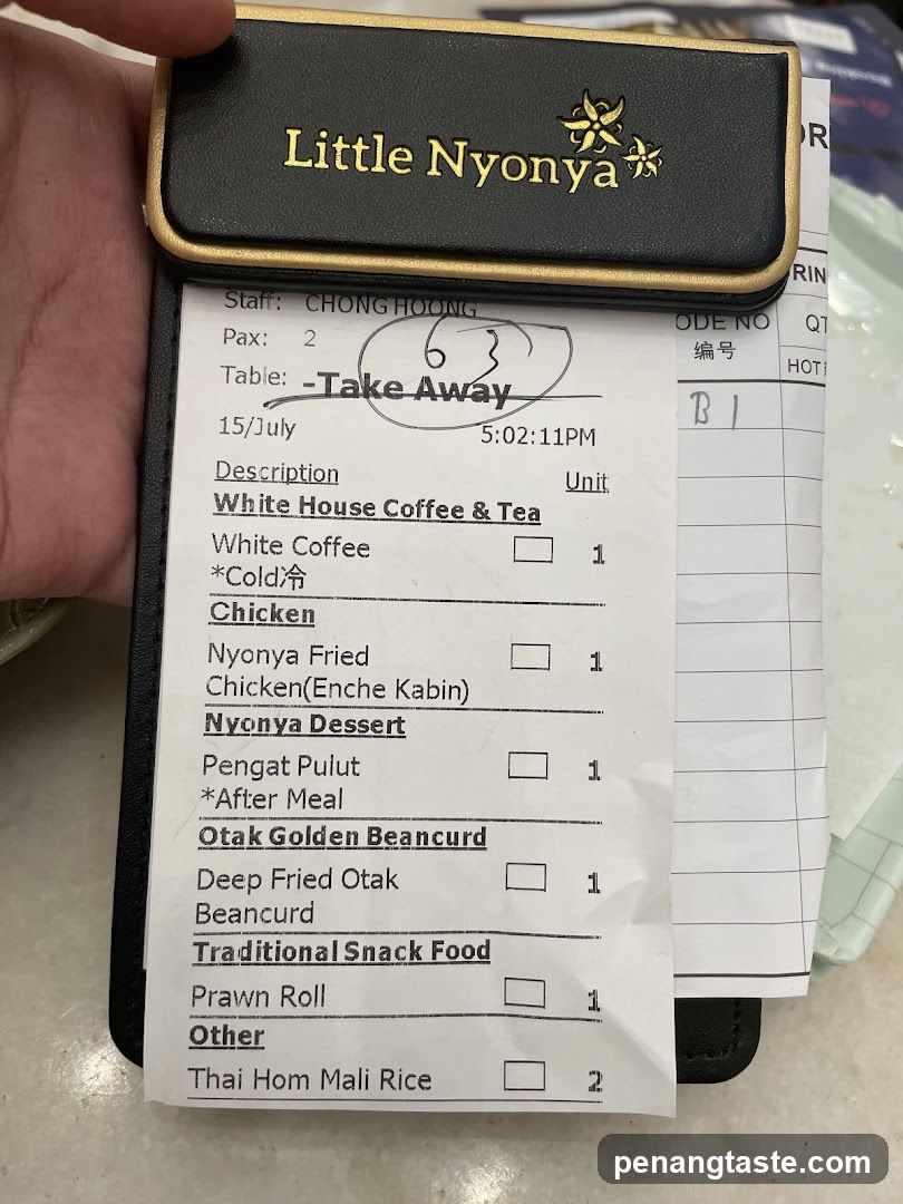 Little Nyonya Takeaway Order