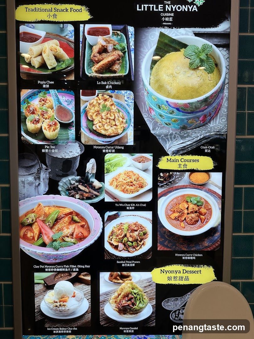 The Little Nyonya Cuisine Menu